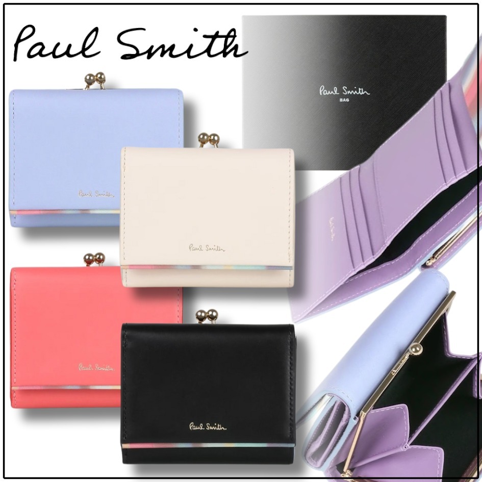 すぐ届く【Paul Smith】スプレースワールトリム がま口財布