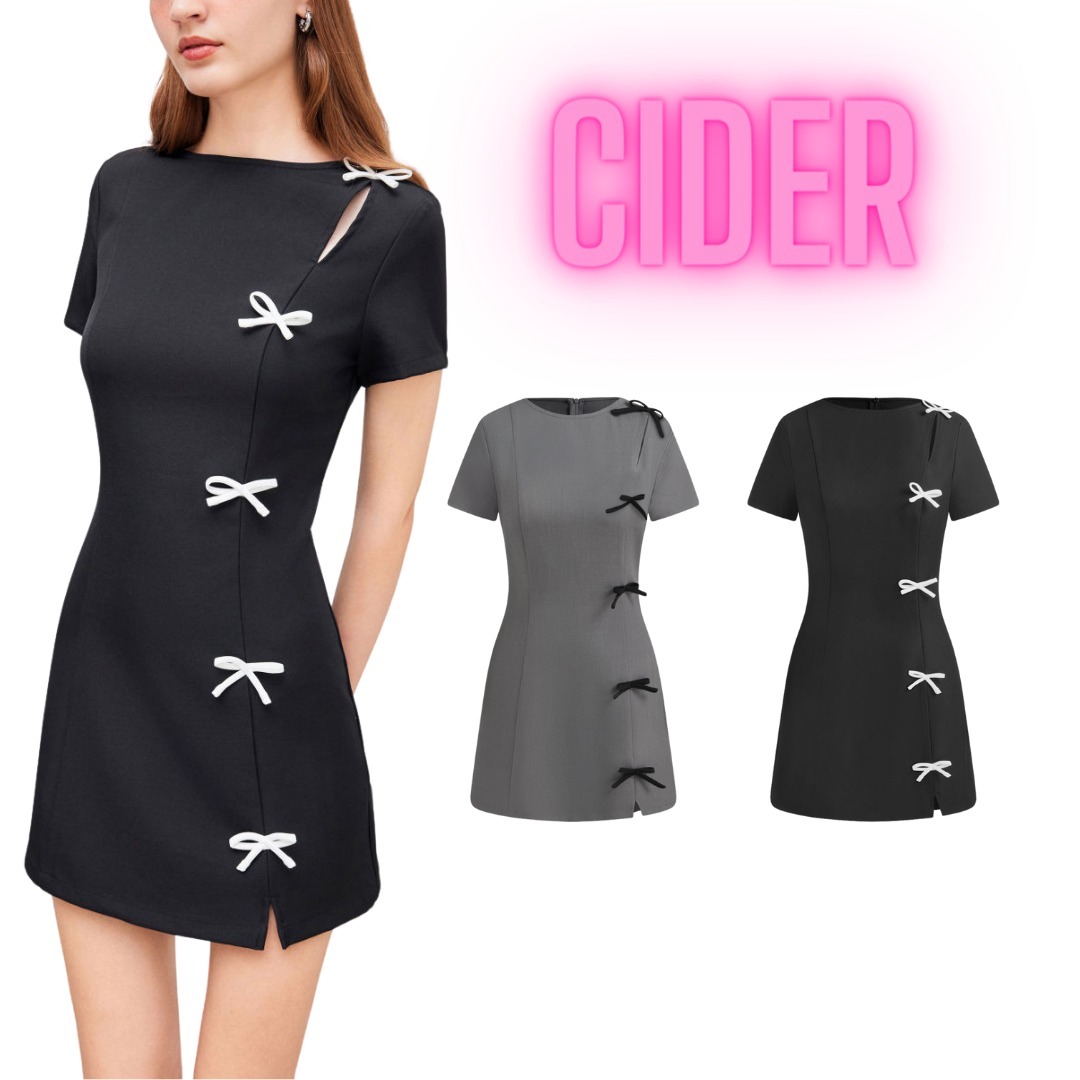 ☆CIDER☆ ラウンドネックライン ミニドレス【関税・送料無料】