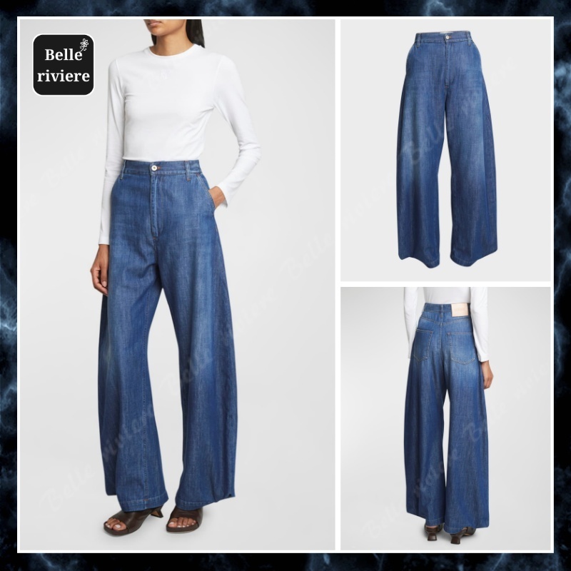 24SS new/LOEWE バルーンレッグデニムパンツ Denim Pants Blue
