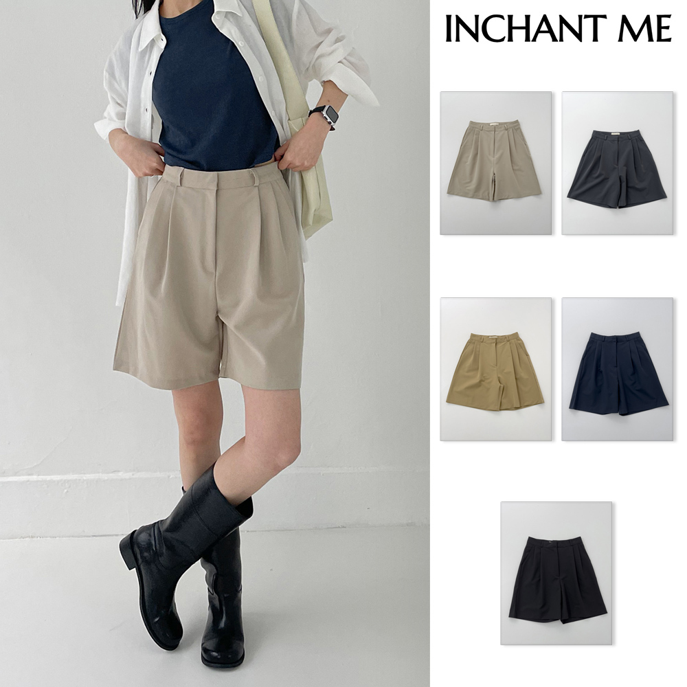 【INCHANT ME】Mayo Two Tuck Half Slacks