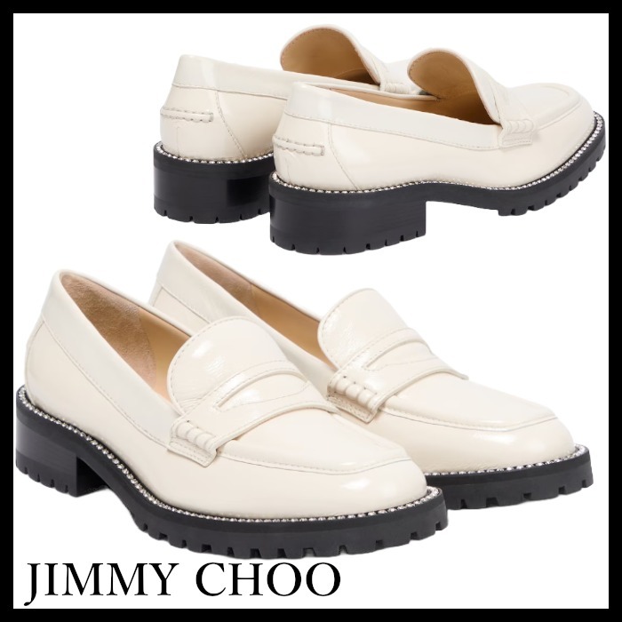 JIMMY CHOO 関税込み Deanna embellished leather loafers