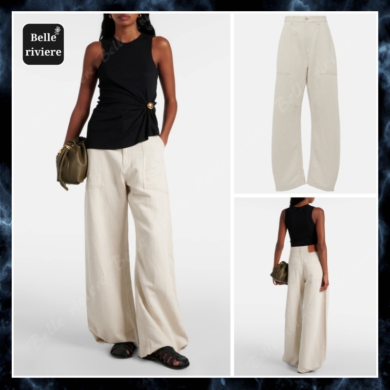 24SS new/LOEWE バルーンコットンリネンパンツ Pants Beige