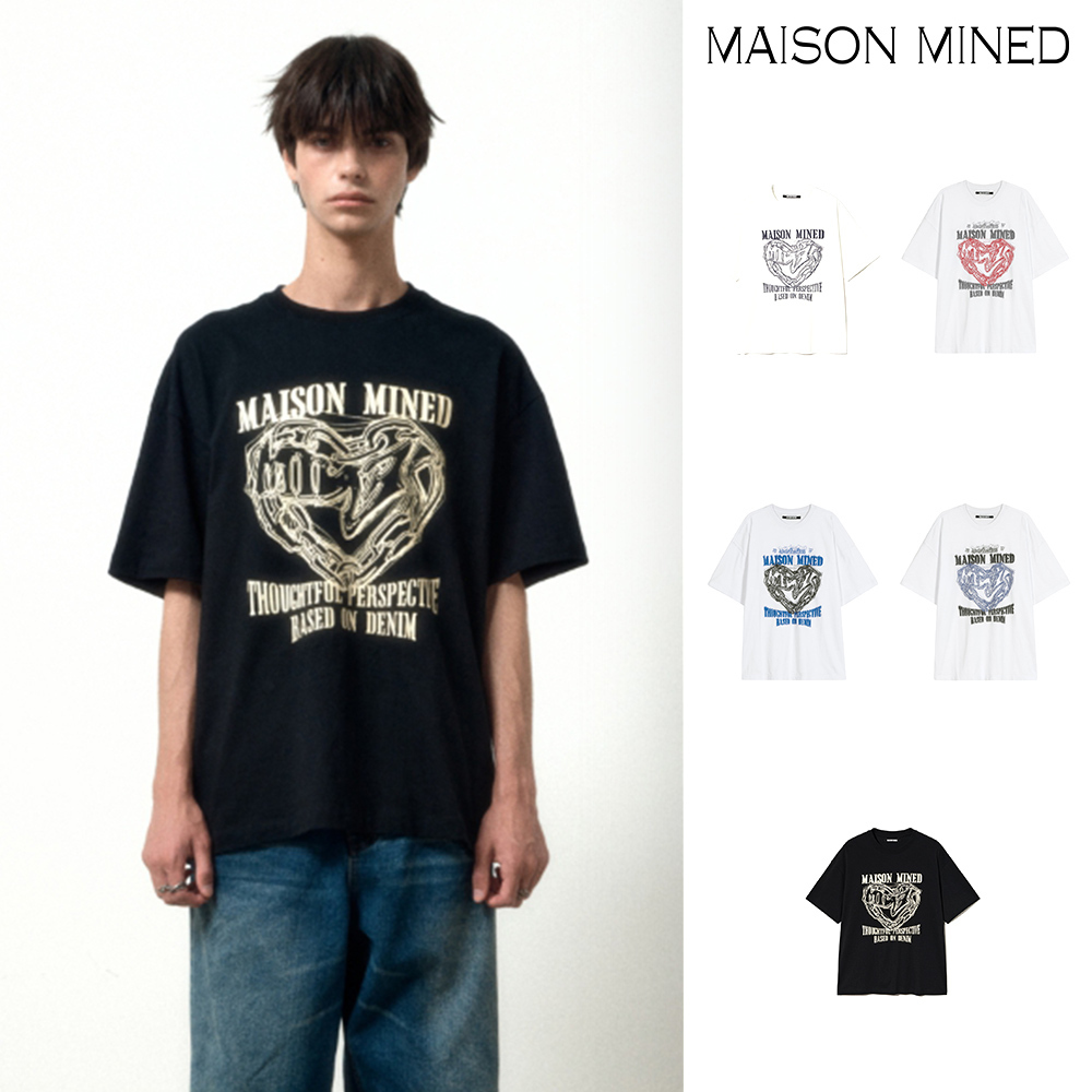 【MAISON MINED】24SS★ DOODLE HEART HALF T