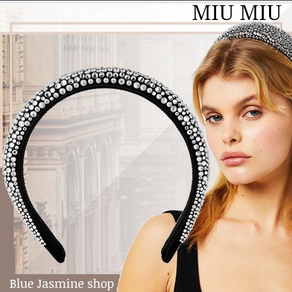 要在庫確認【関税無・国内発】MIU MIU / クリスタルヘッドバンド