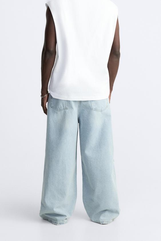完売必至】Men´s ZARA☆ ダメージ バギーデニムパンツ パンツ