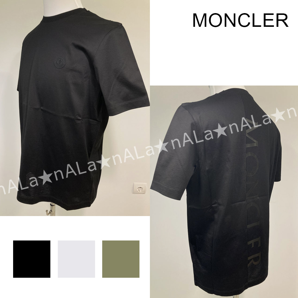 【MONCLER/モンクレール】Tシャツ 縦書き ロゴ 半袖 無地