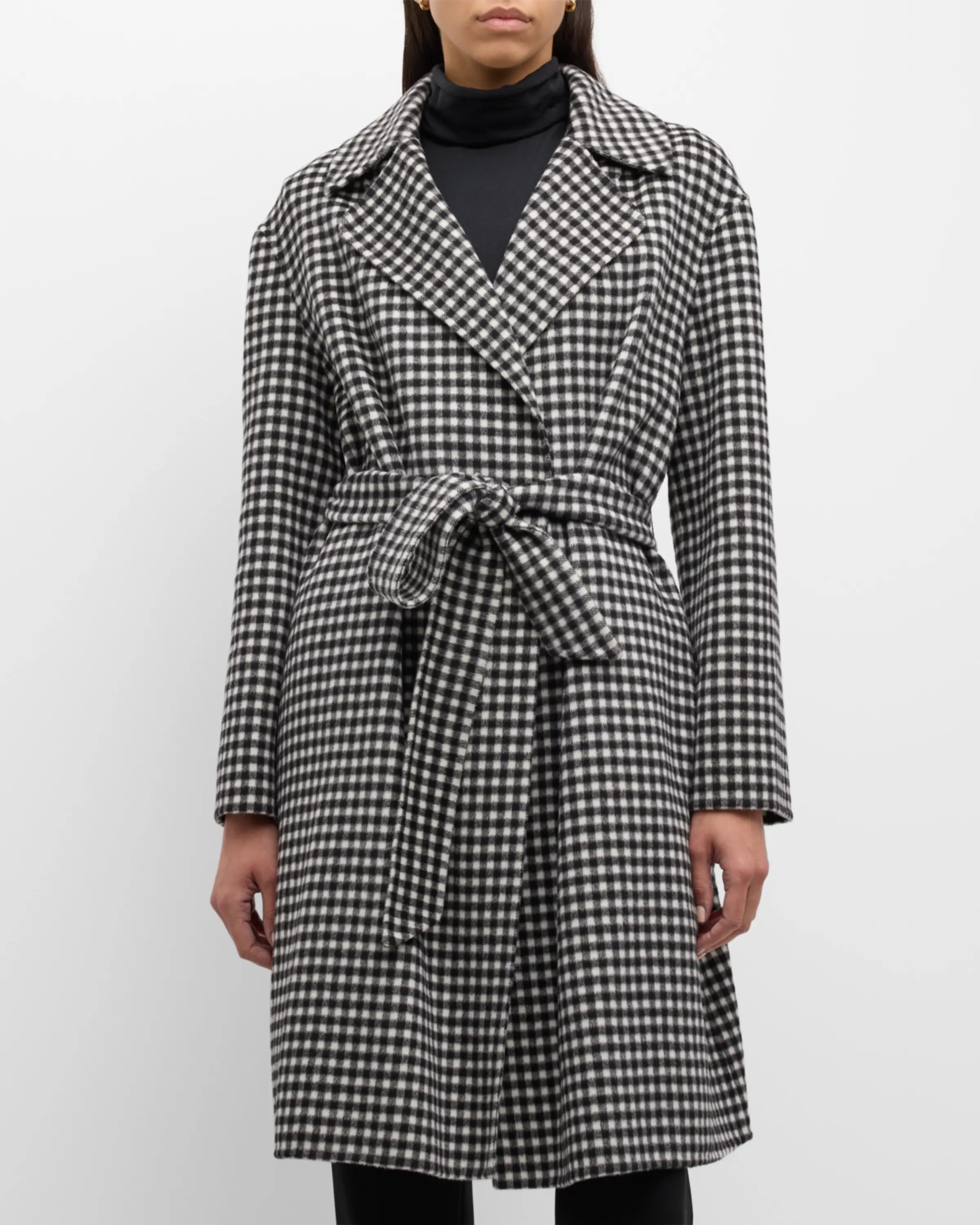 《送料無料》 MAX MARA Vichy wool dressing gown coat ALCADE