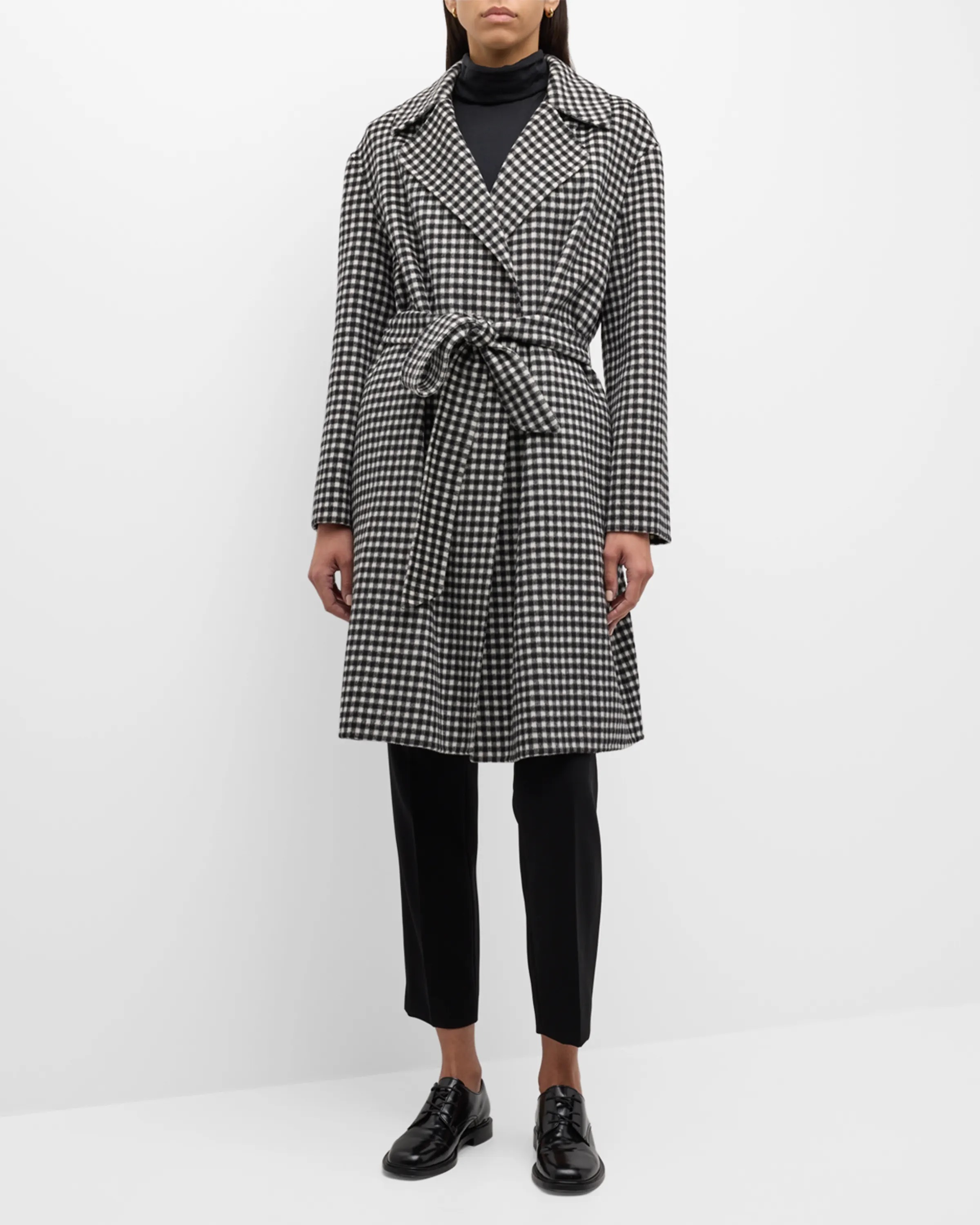 《送料無料》 MAX MARA Vichy wool dressing gown coat ALCADE