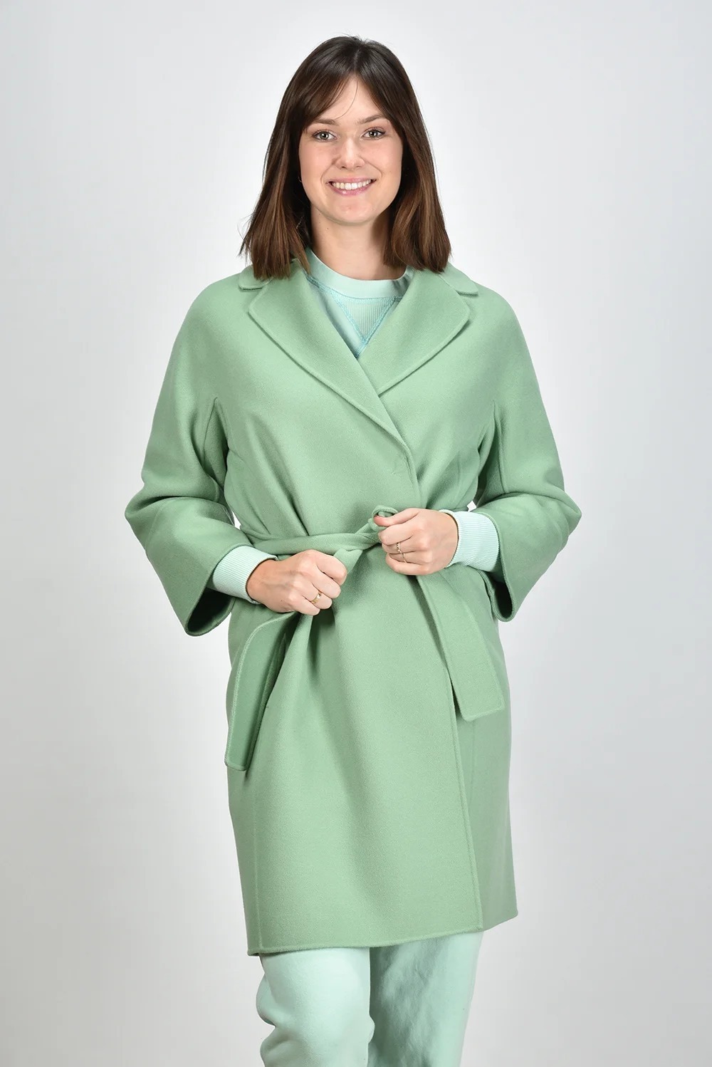 《送料無料》 MAX MARA Wool coat with belt ARONA
