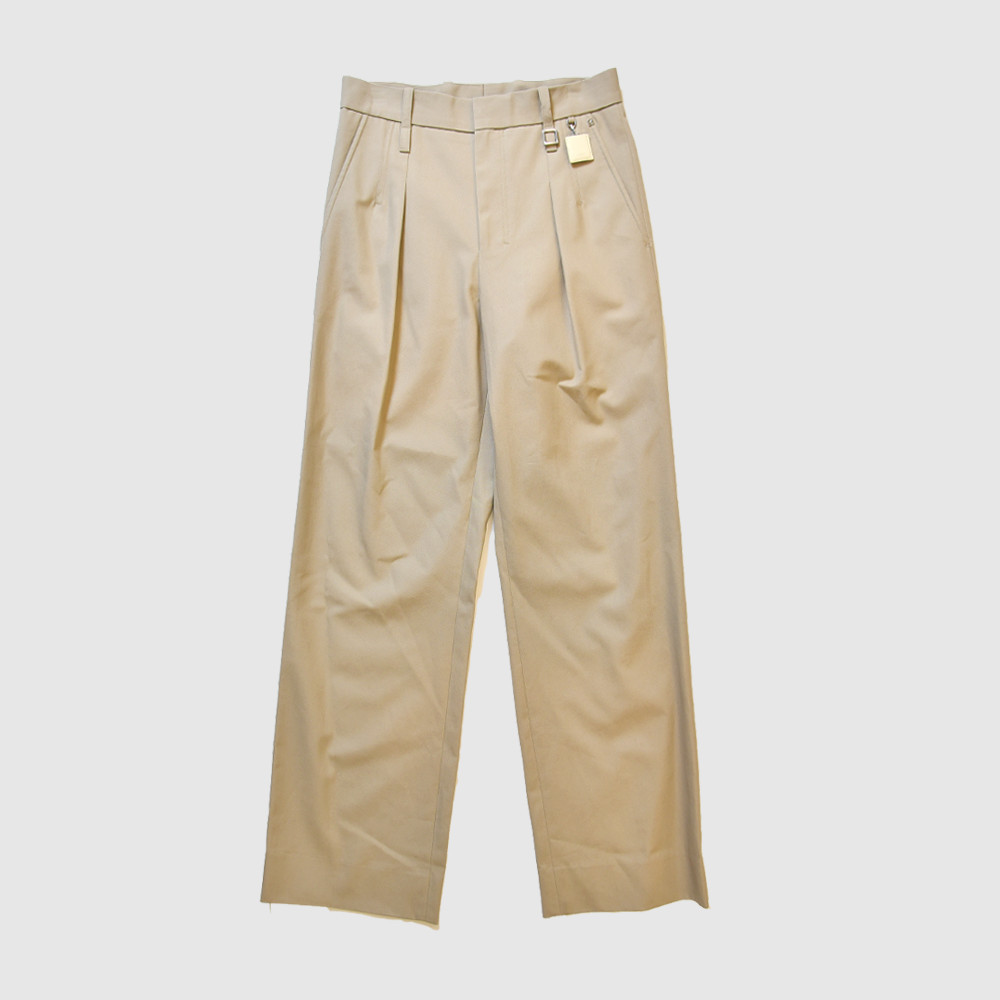 【WOOYOUNGMI】COTTON WIDE TUCK PANTS / BEIGE