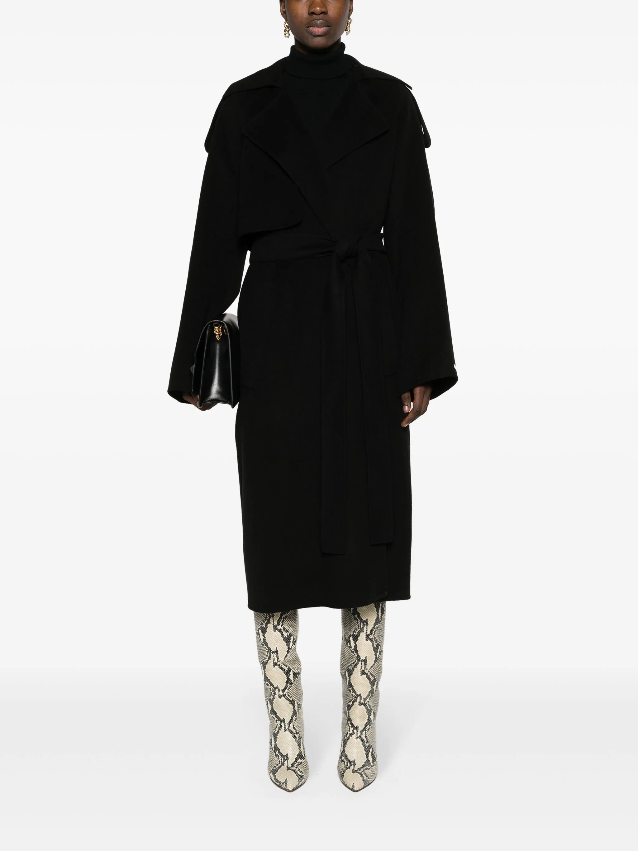 《送料無料》 MAX MARA Trench in lana double FLOWER