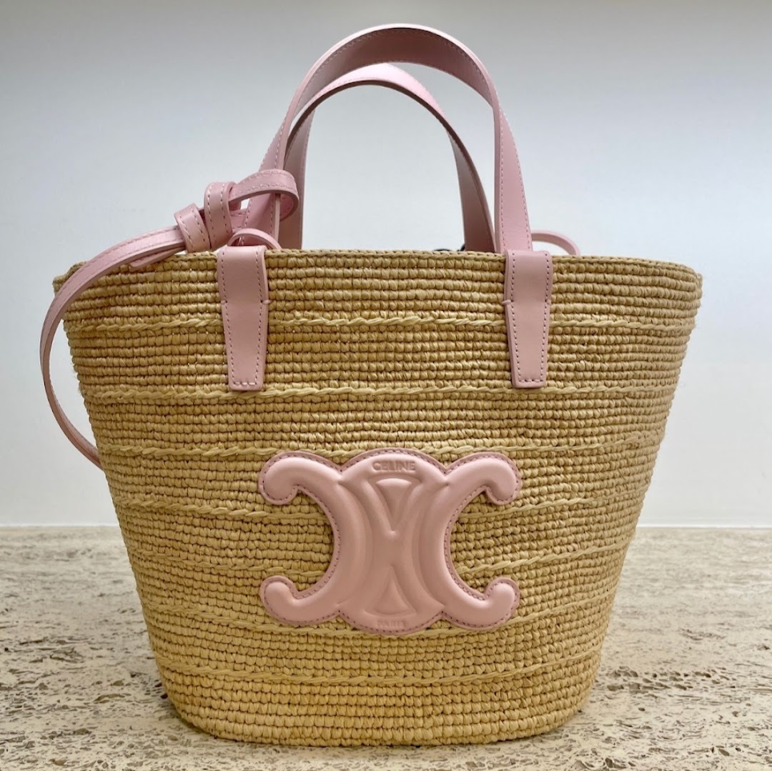 CELINE☆25SS TEEN SUPPLE クラシック ラフィア パニエバッグ CELINE】TEEN SUPPLE クラシック パニエ ラフィア バッグ