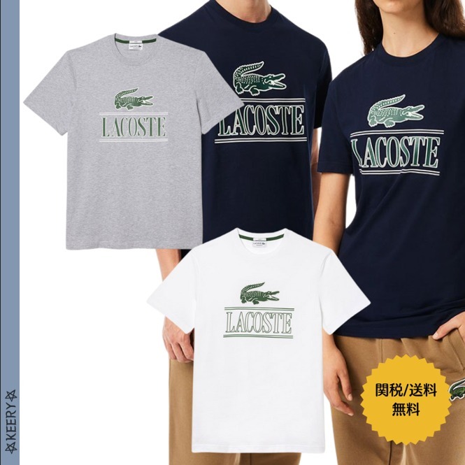 関税/送料込★Lacoste★ユニセックス プリント 半袖 Tシャツ