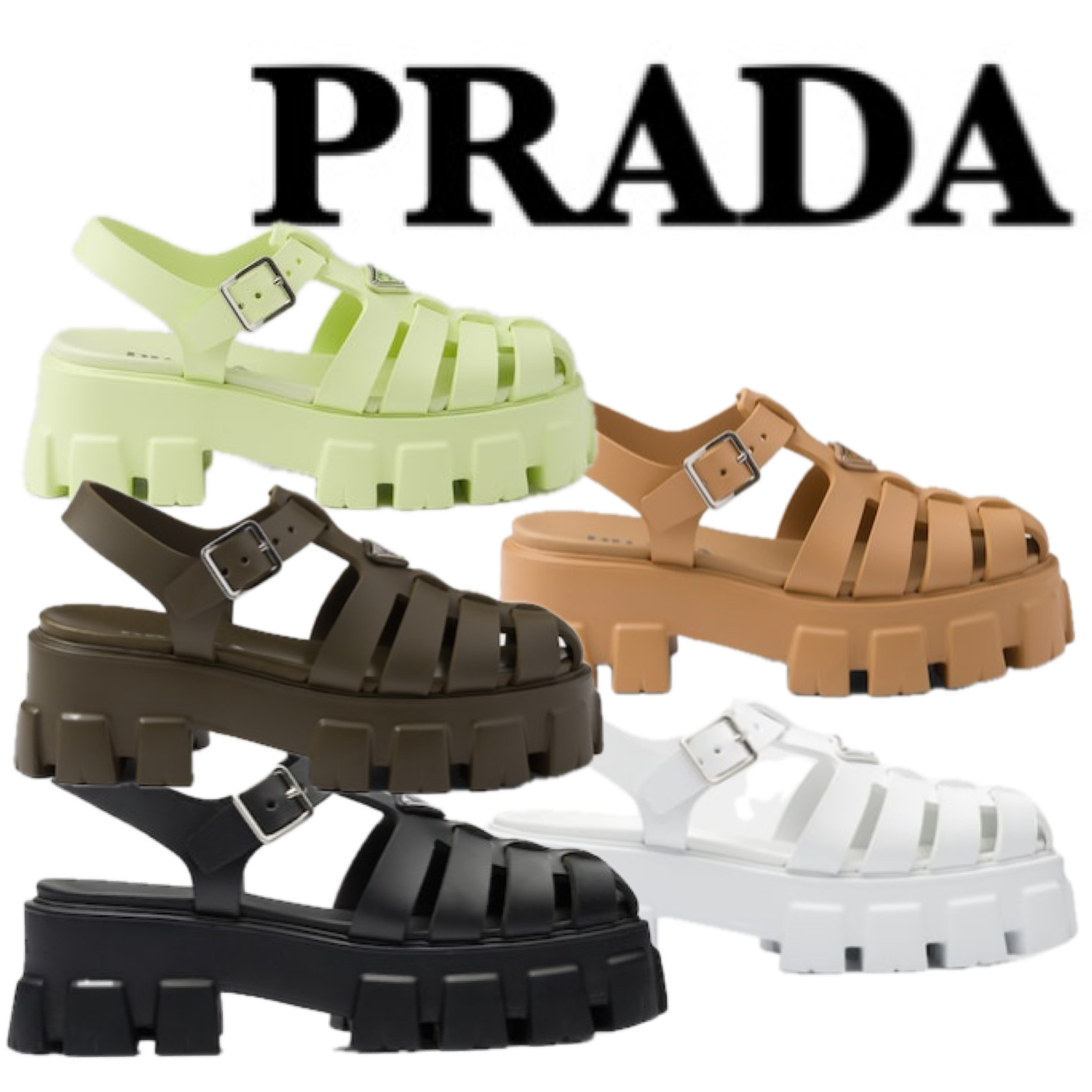 おしゃれ★PRADA プラダ モノリス ラバー サンダル カジュアル