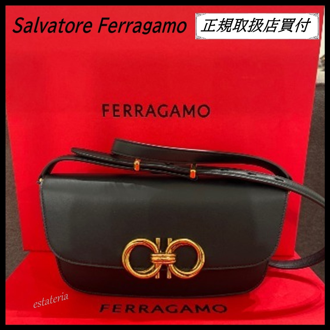 SALE★Salvatore Ferragamoトラペジオ ロゴ クロスボディ バッグ