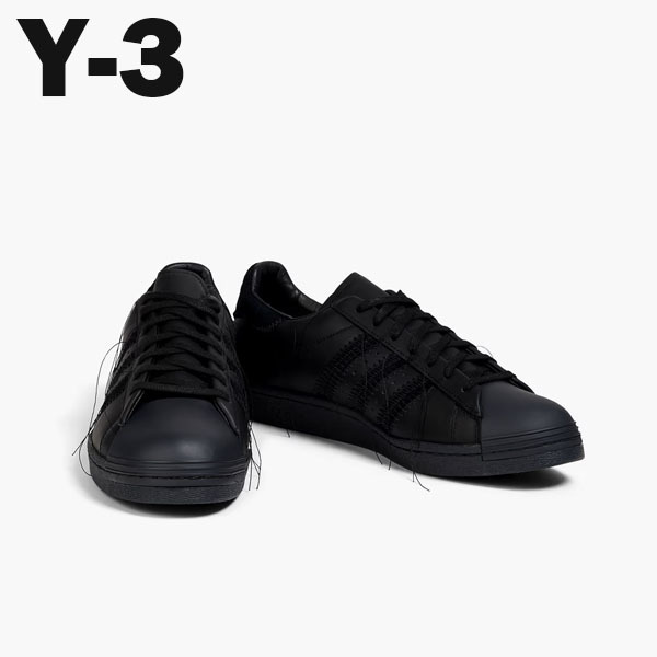 関税送料込 Y-3 Superstar レザー スニーカー 刺繍入り ロゴ入り