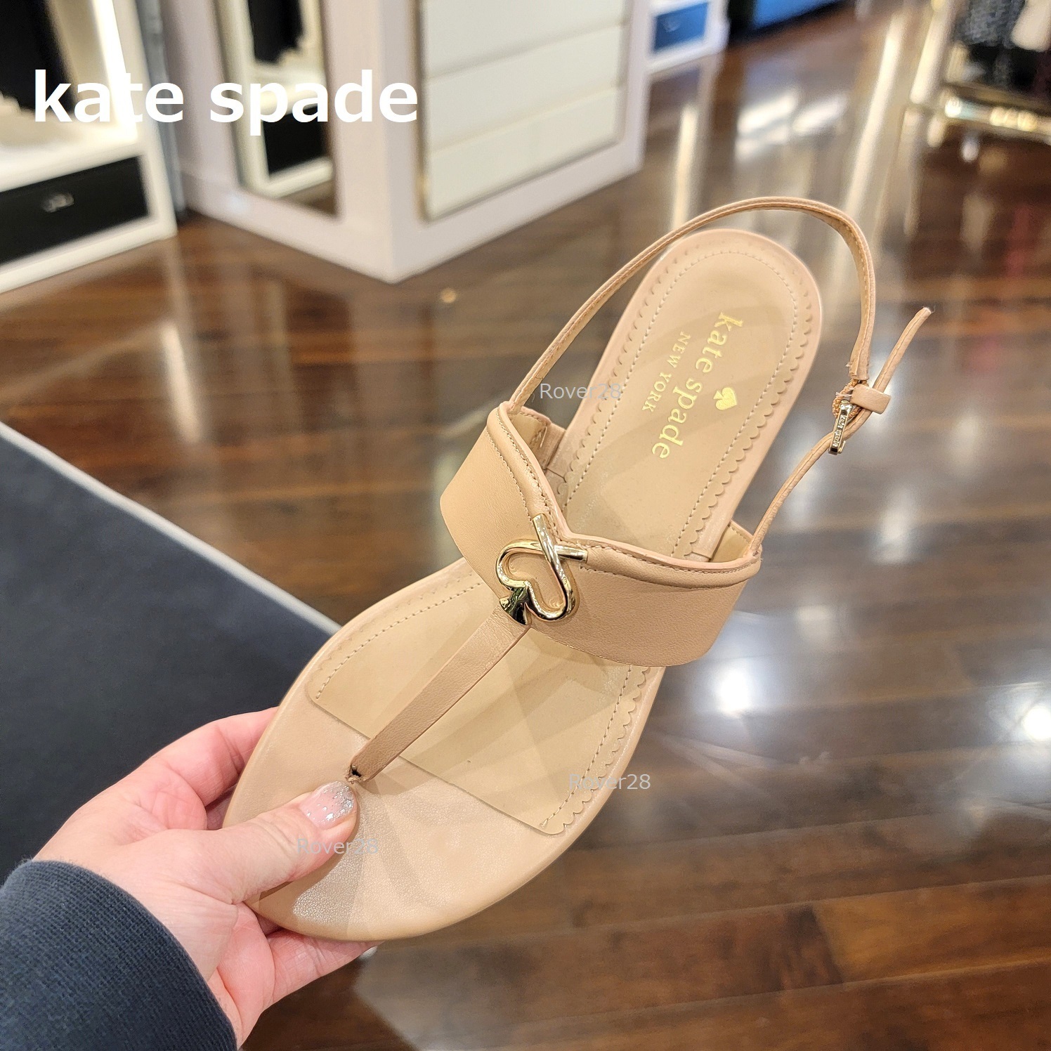 【kate spade 】レザーとスペードがオシャレ♪ フラットサンダル