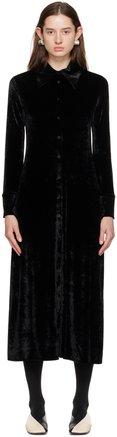 【関税込み】Jil Sander ブラック 長袖 ミディアムワンピース