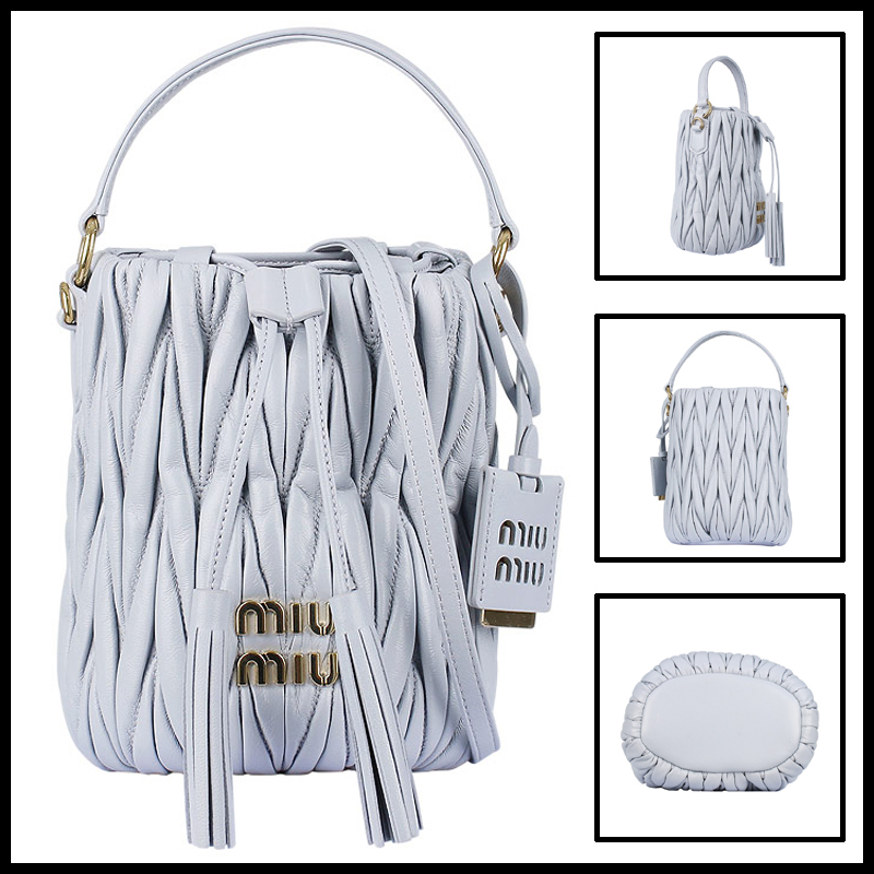 ★送料関税込★MiuMiu マテラッセレザースモール バケットバッグ