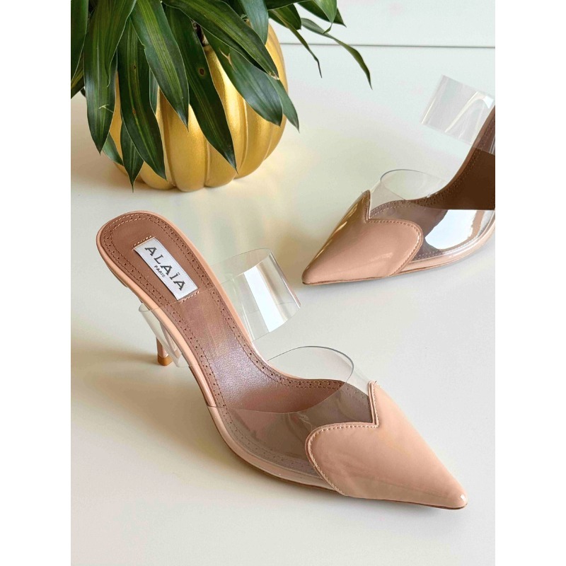 ALAIA(アライア) Le Coeur ミュール ALAIA アライア LE COEUR パテントカーフスキン ミュール