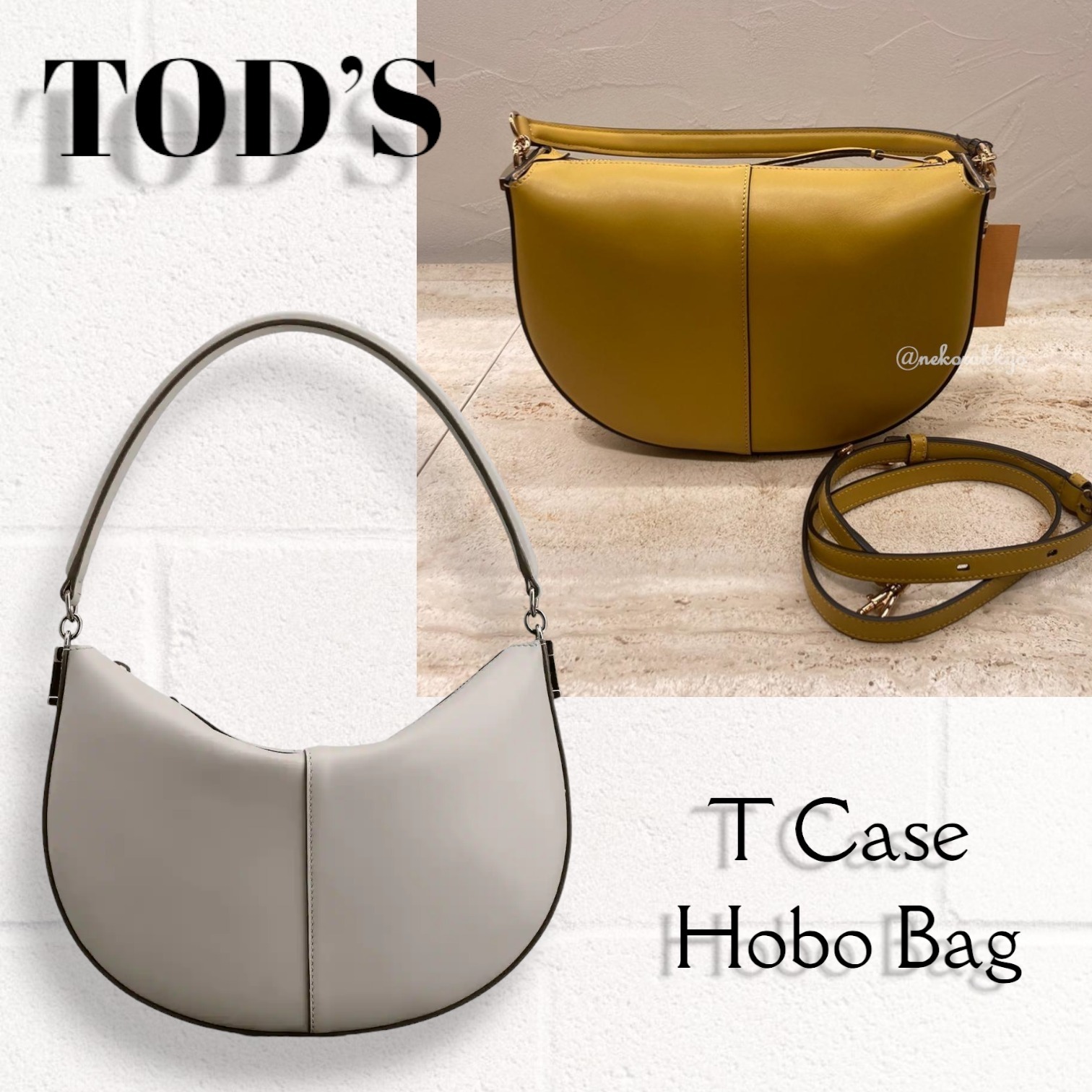 TOD'S＊T Case Hobo Bag レザーミニホーボーバッグ＊送料込