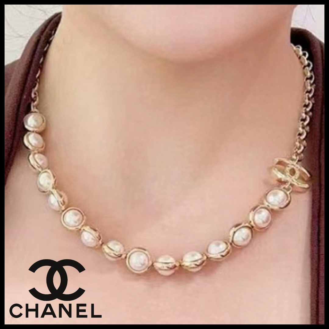 プレゼントにも♪【CHANEL】24ss新作 ネックレス パール ココ