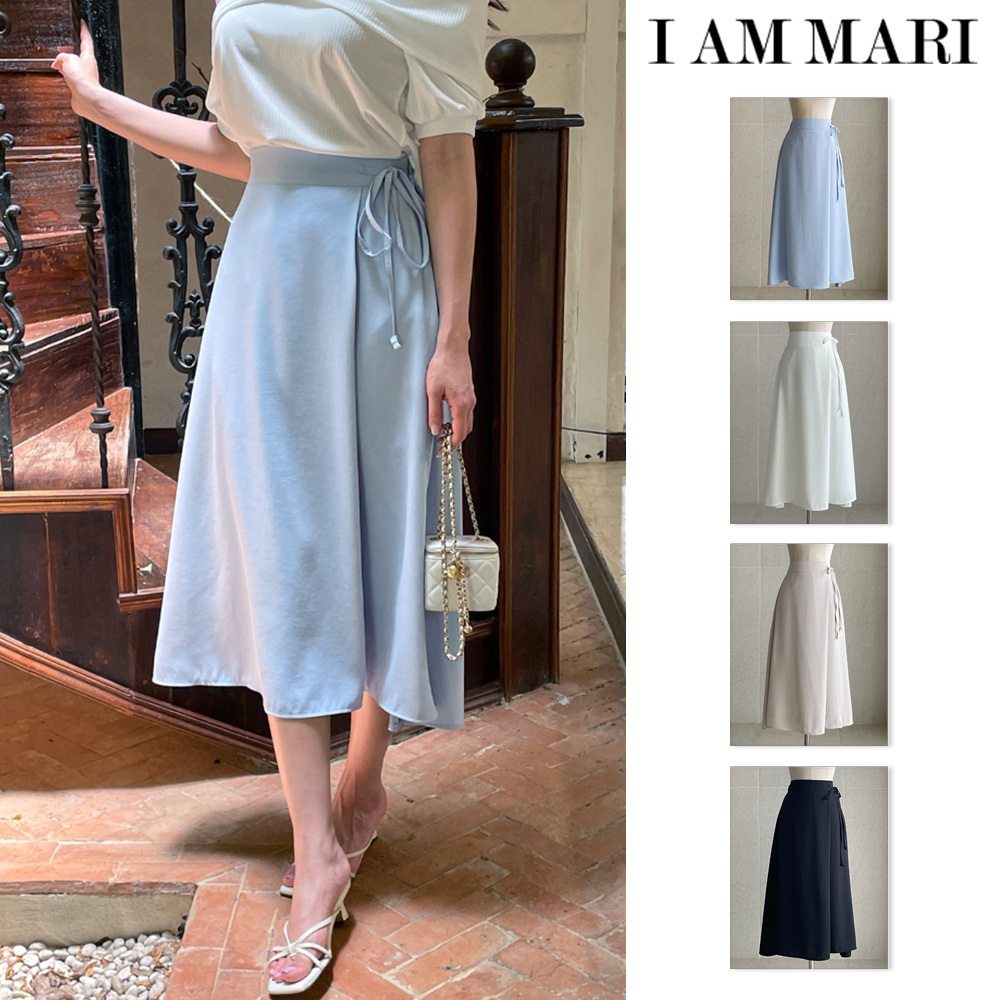 【I AM MARI】Terrine Flared Banding Wrap Skirt