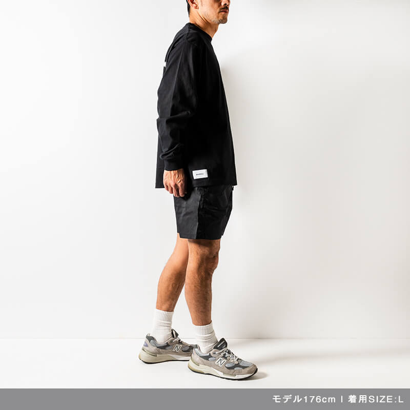 滑らか質感【BANDEL】COLLEGE FRONT LOGO L/S TEE (Tシャツ