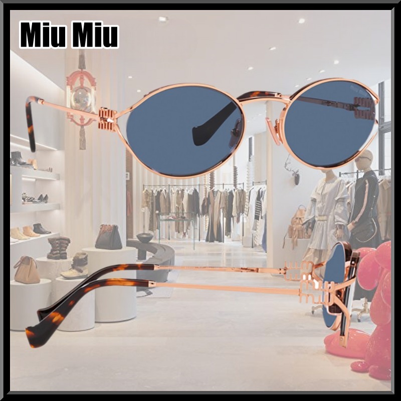 関送込! MIU MIU アイウェア オーバルフレーム サングラス