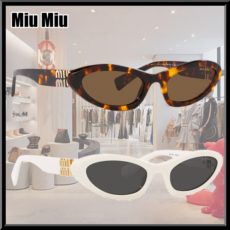 関送込! MIU MIU アイウェア オーバル フレーム サングラス
