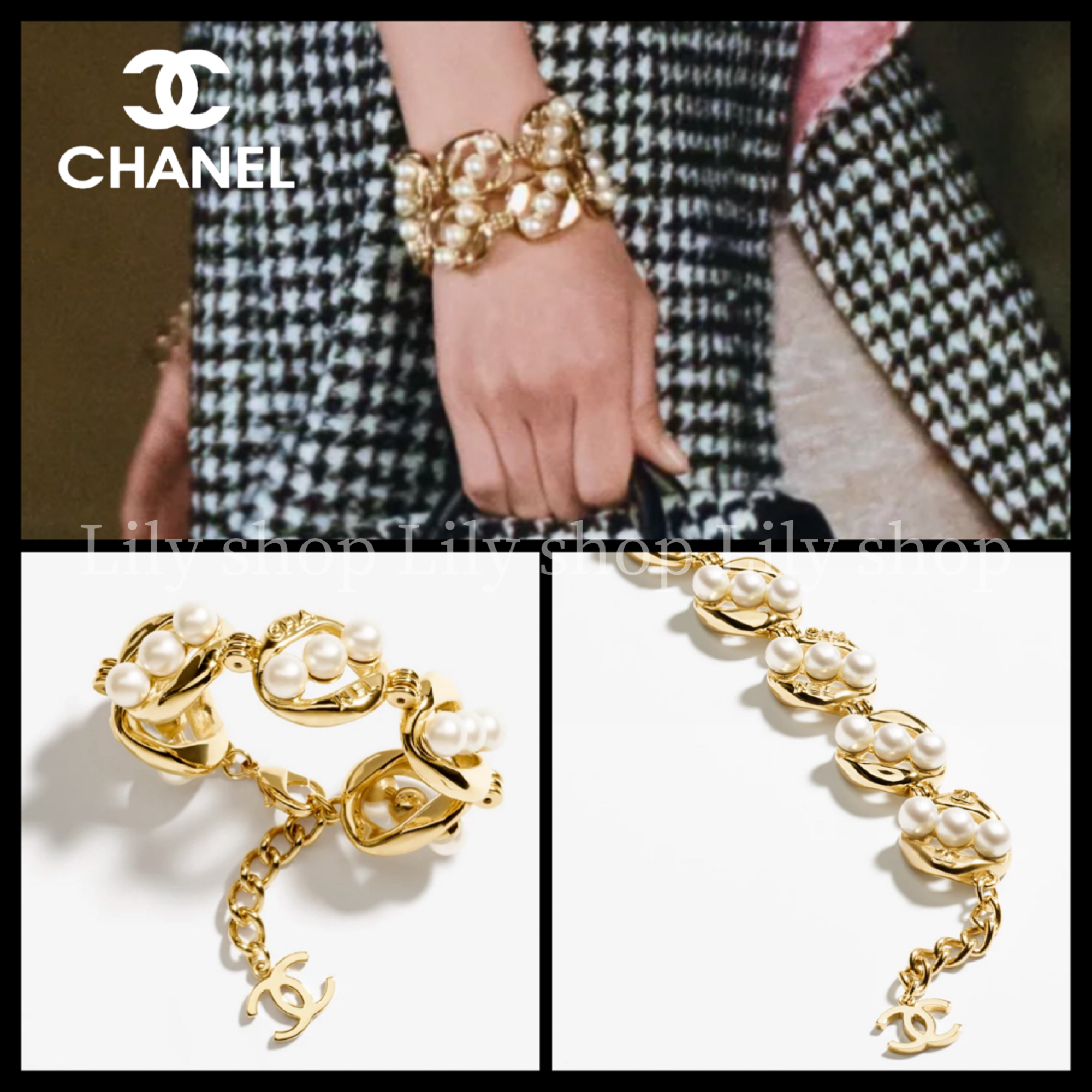 華やかパールが輝く♡【CHANEL】ブレスレット