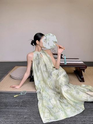 花柄シフォンロングドレス/rinfarre - カラードレス