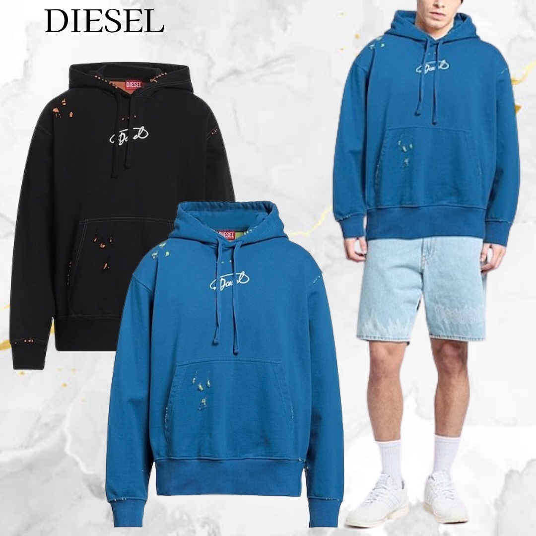 DIESEL 長袖 コットン ロゴ スウェット