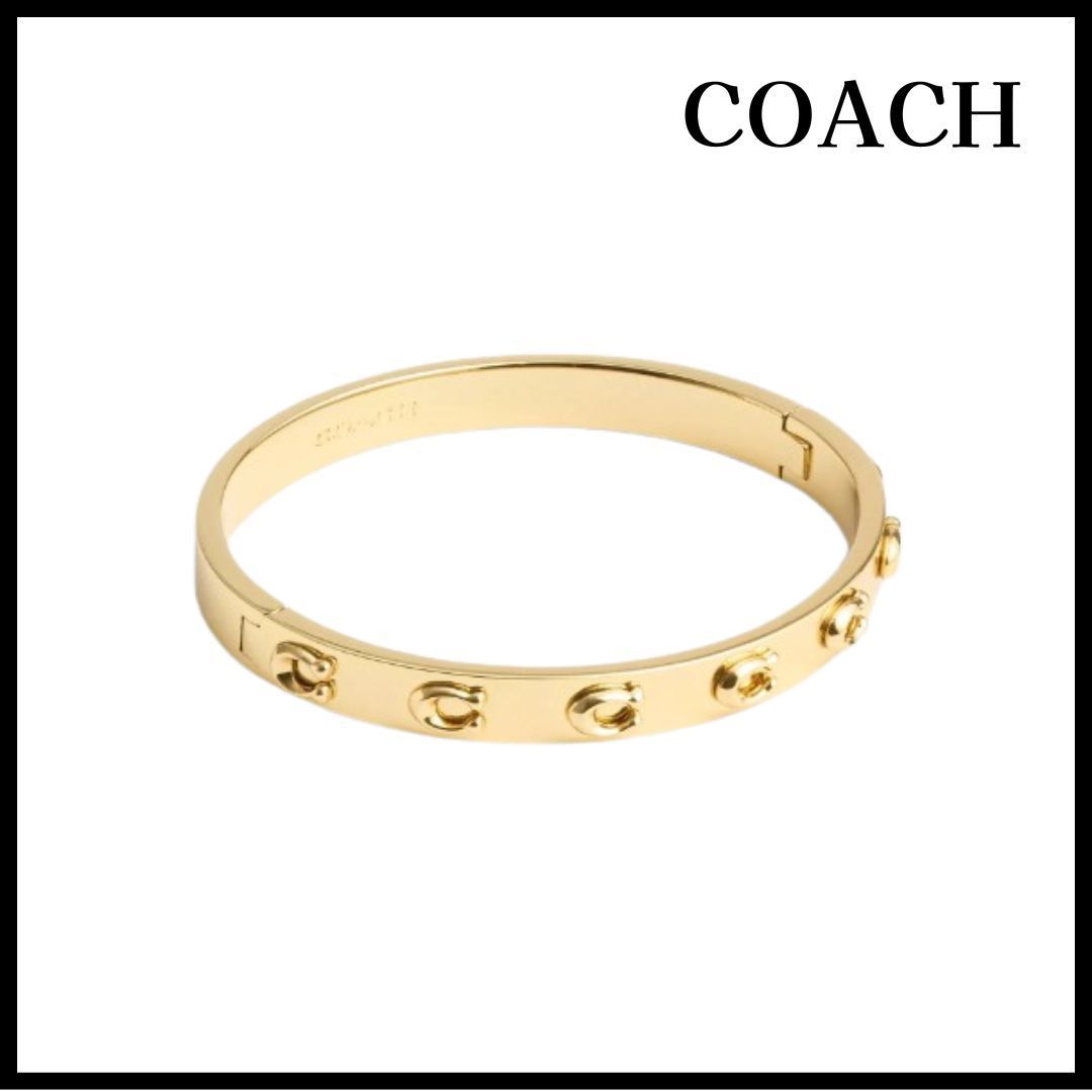 新着◆【COACH】ペグド シグネチャー ヒンジド バングル