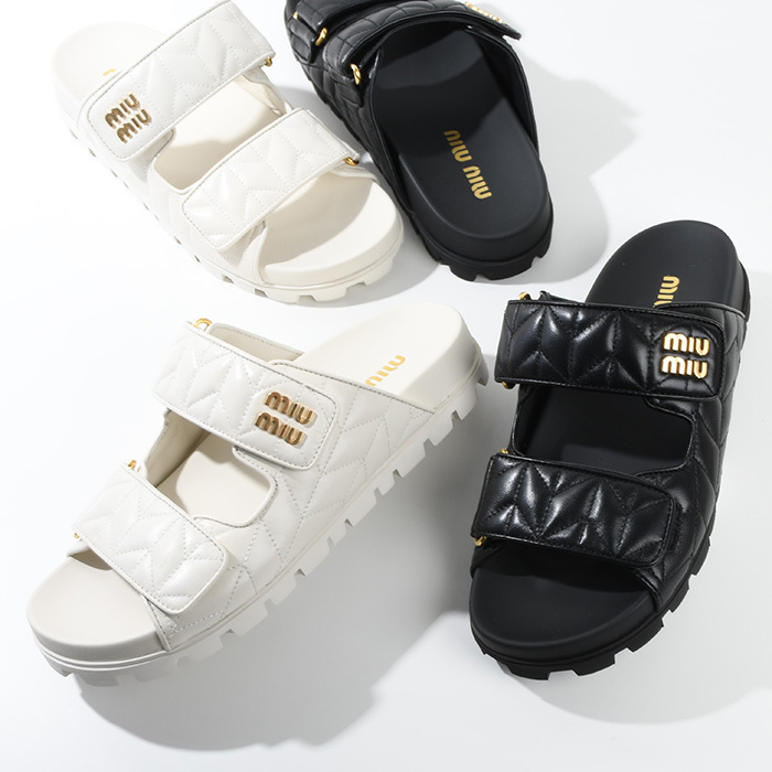 【国内即発】MIU MIU マテラッセレザー サンダル