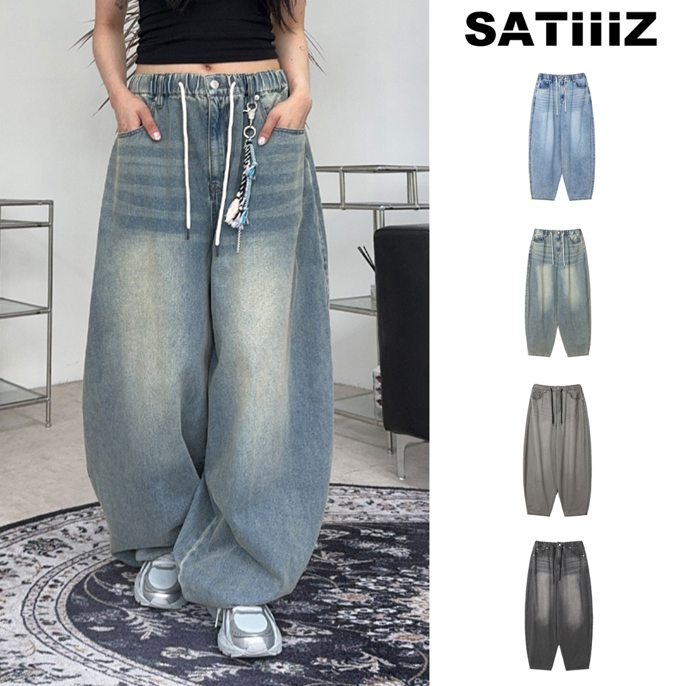 【SATIIIZ】Denver Balloon Washing Denim Pants
