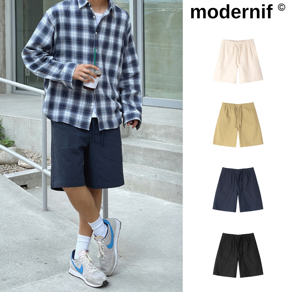 【MODERNIF】Earth Twill Banding Shorts