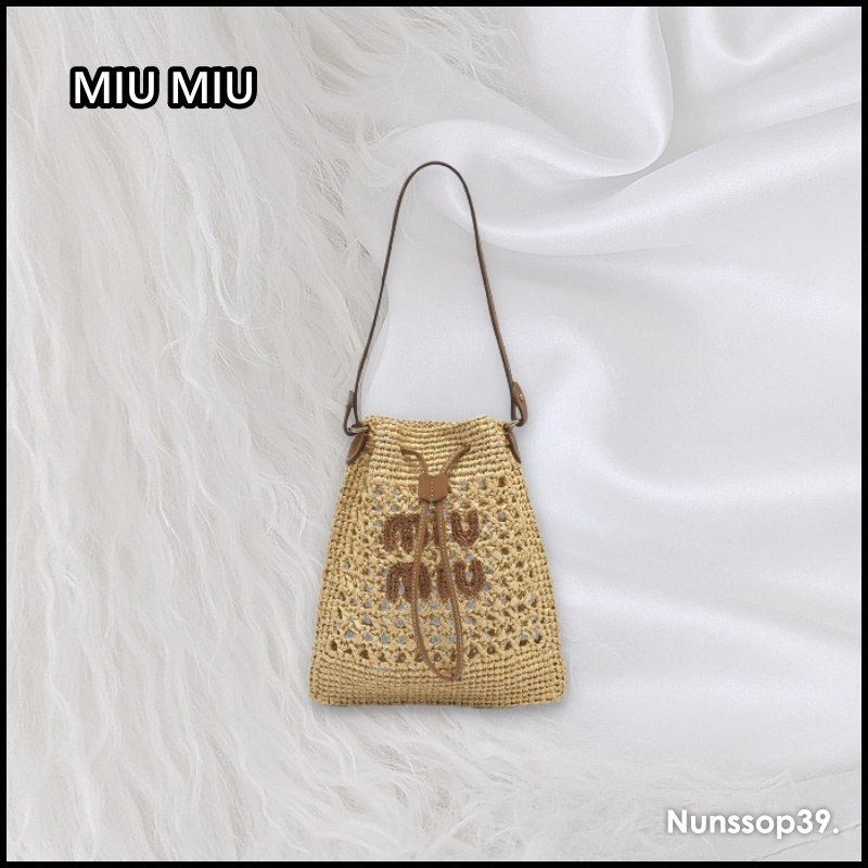 《MIU MIU》 ウーブン ファブリック ミニ トートバッグ