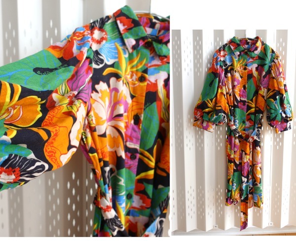 “Scotch & Soda”パフスリ リネンブレンドシャツドレス Print