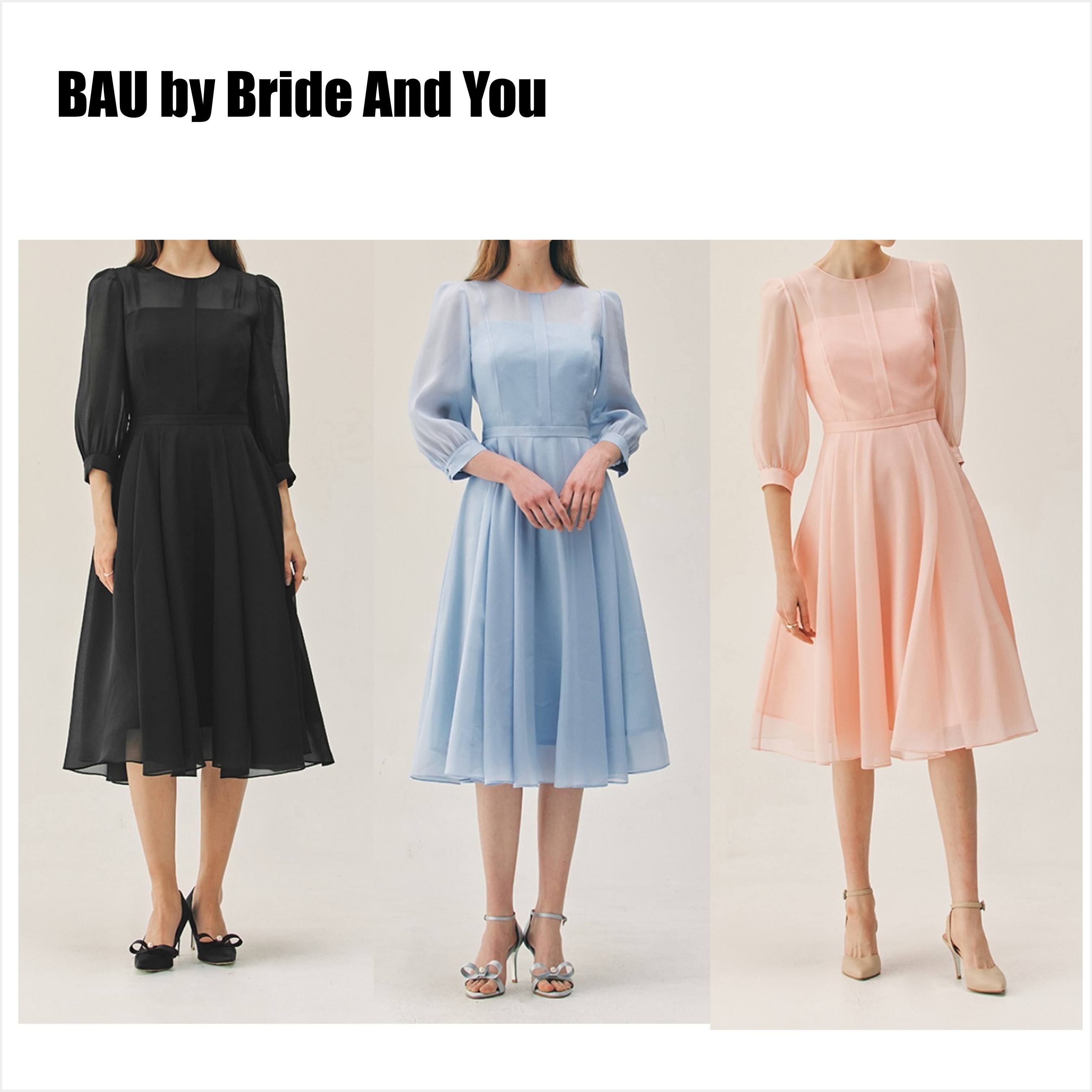 [BAU by Bride And You] KARLA Round neck organza dress ☆
