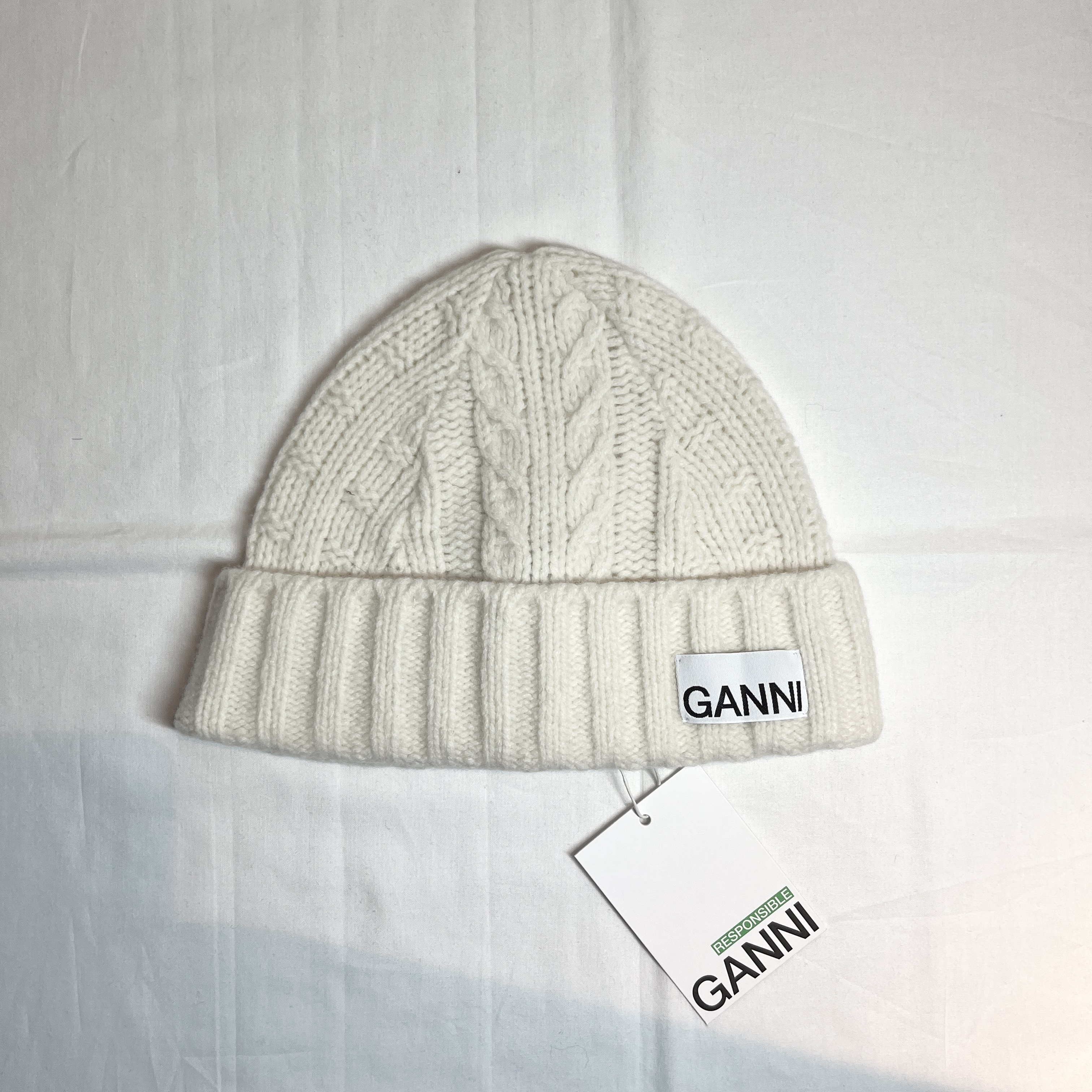 GANNI ガニー ロゴ入り ニット帽 ビーニー