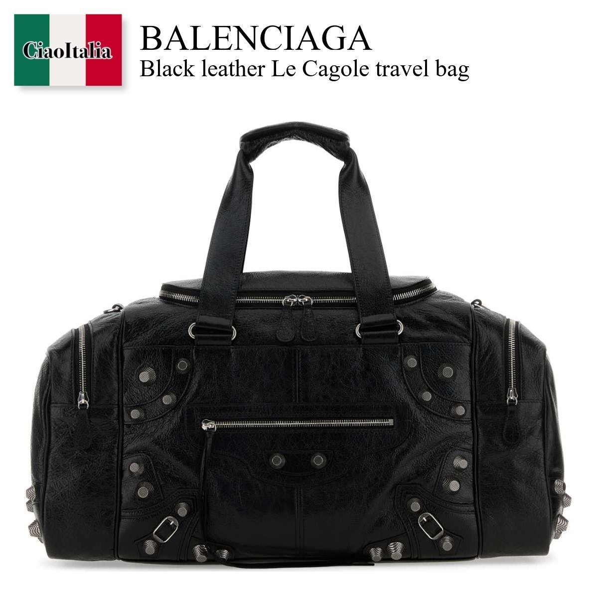 ボストンバッグ Balenciaga Black Leather Le Cagole Travel Bag