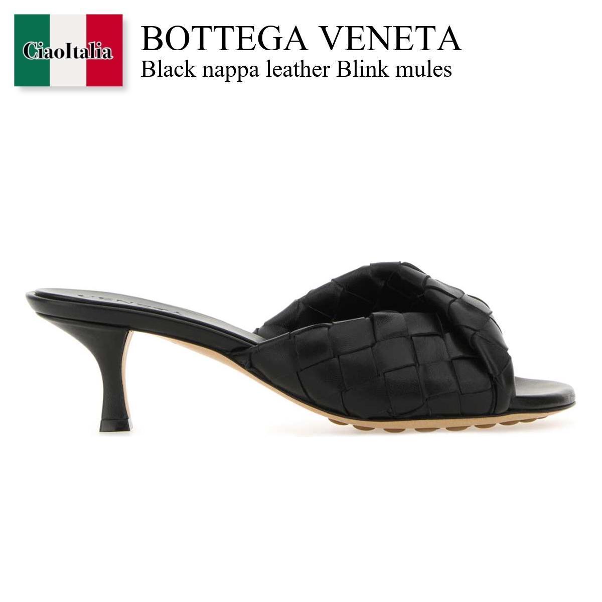 サンダル・ミュール Bottega Veneta Black Nappa Leather Blink Mules