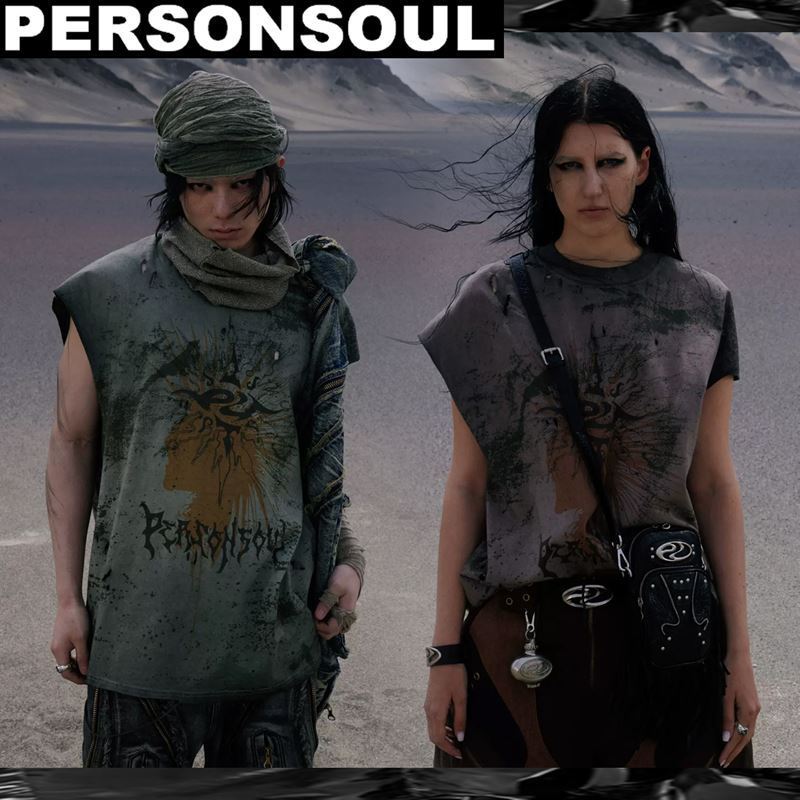 PERSONSOUL*日本未入荷 サン/トーテム/ディストレスト Tシャツ