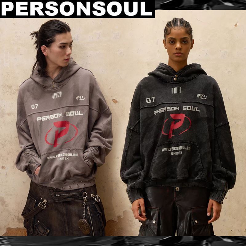 PERSONSOUL*日本未入荷 シンボルステンカラー/ダーティ フーディ