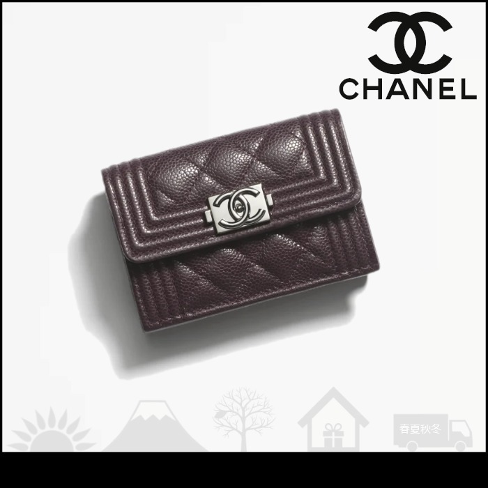 【シャネル】BOY CHANEL スモール フラップ ウォレット カーフ