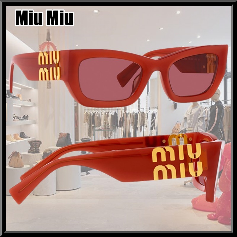 関送込! MIU MIU レクタンギュラーフレームサングラス