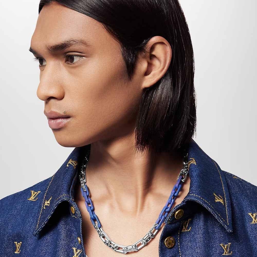 人気☆Louis Vuitton☆ネックレス・モノグラムチェーン ブルー
