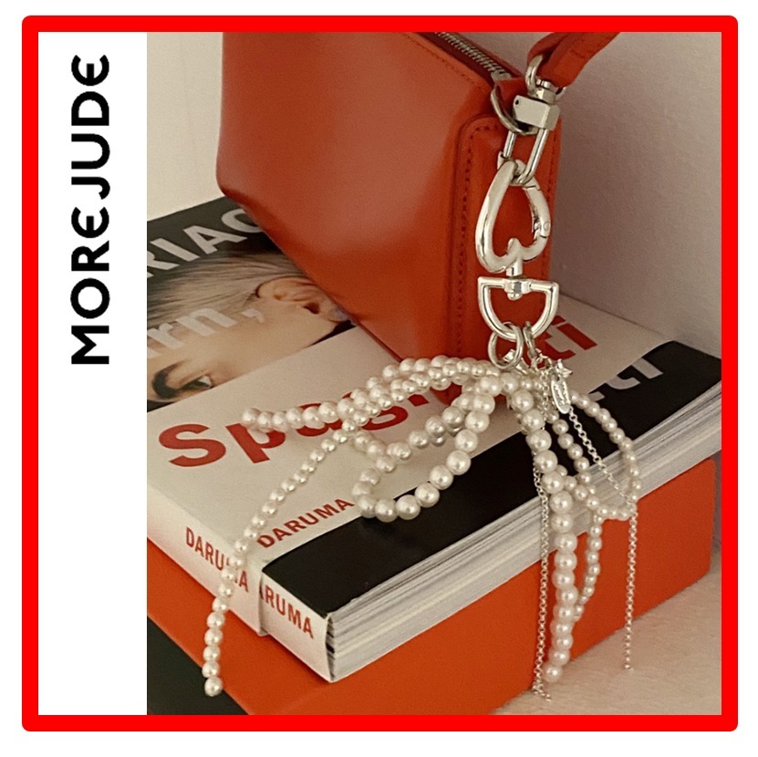 ☆【more jude】☆white ribbon keyrin.g☆リボンキーリング☆