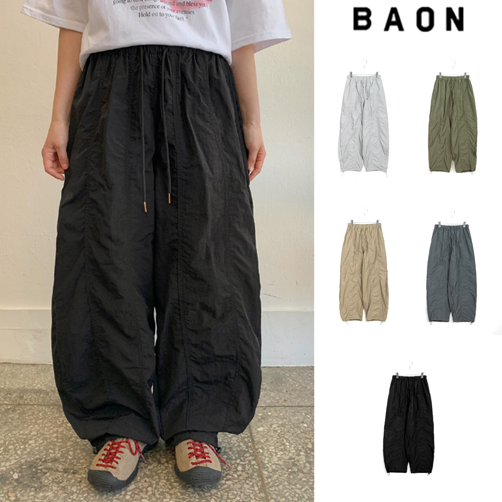 【BAON】[unisex] Oako banding nylon string balloon wide PT